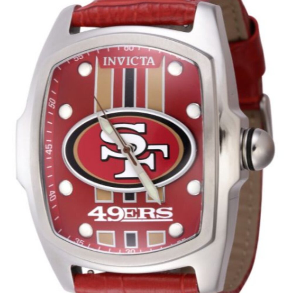 Invicta NFL San Francisco 49ers Men's 47mm Watch Red with 2 extra leather straps